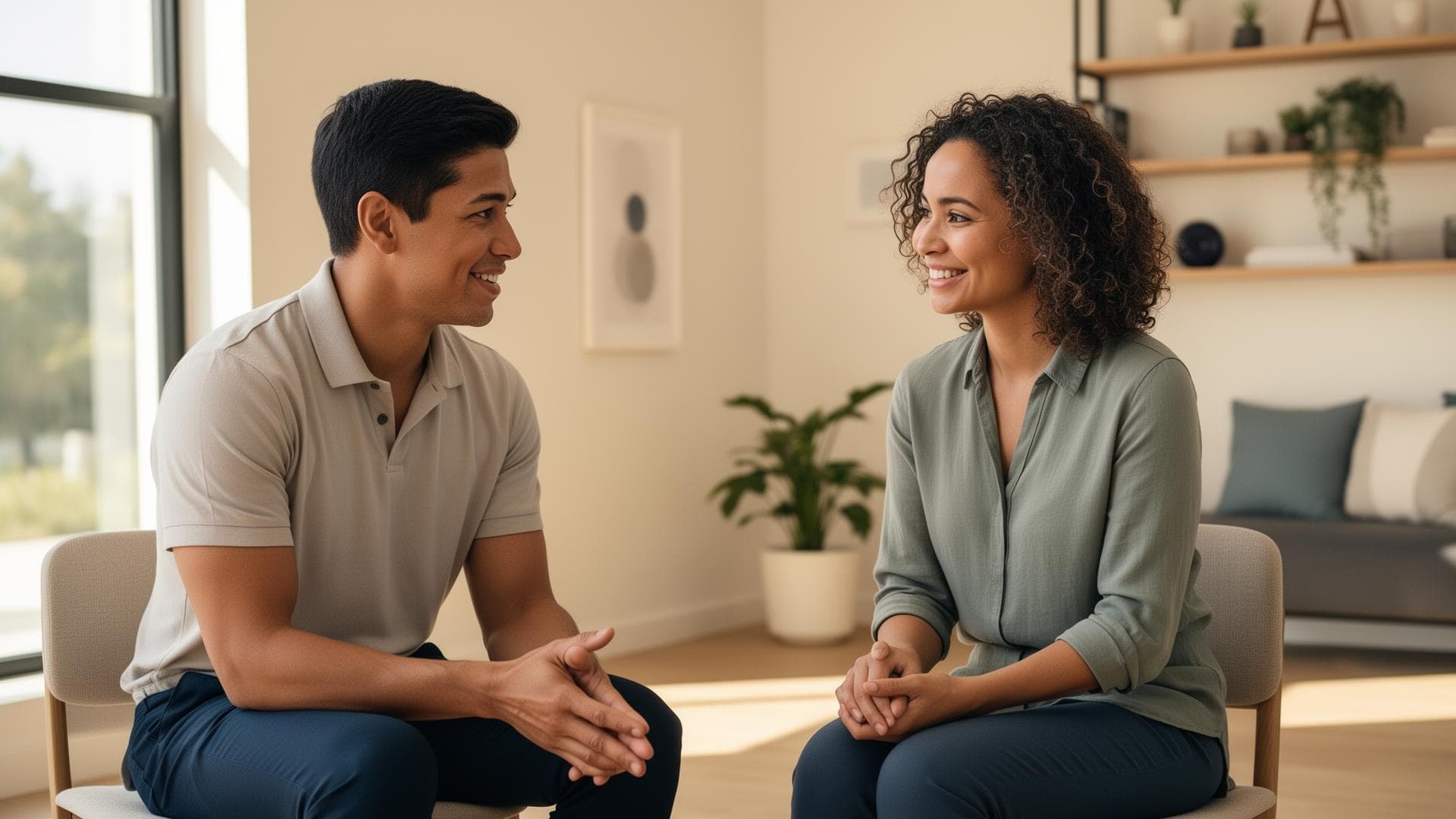 Supportive coaching conversation in a wellness space